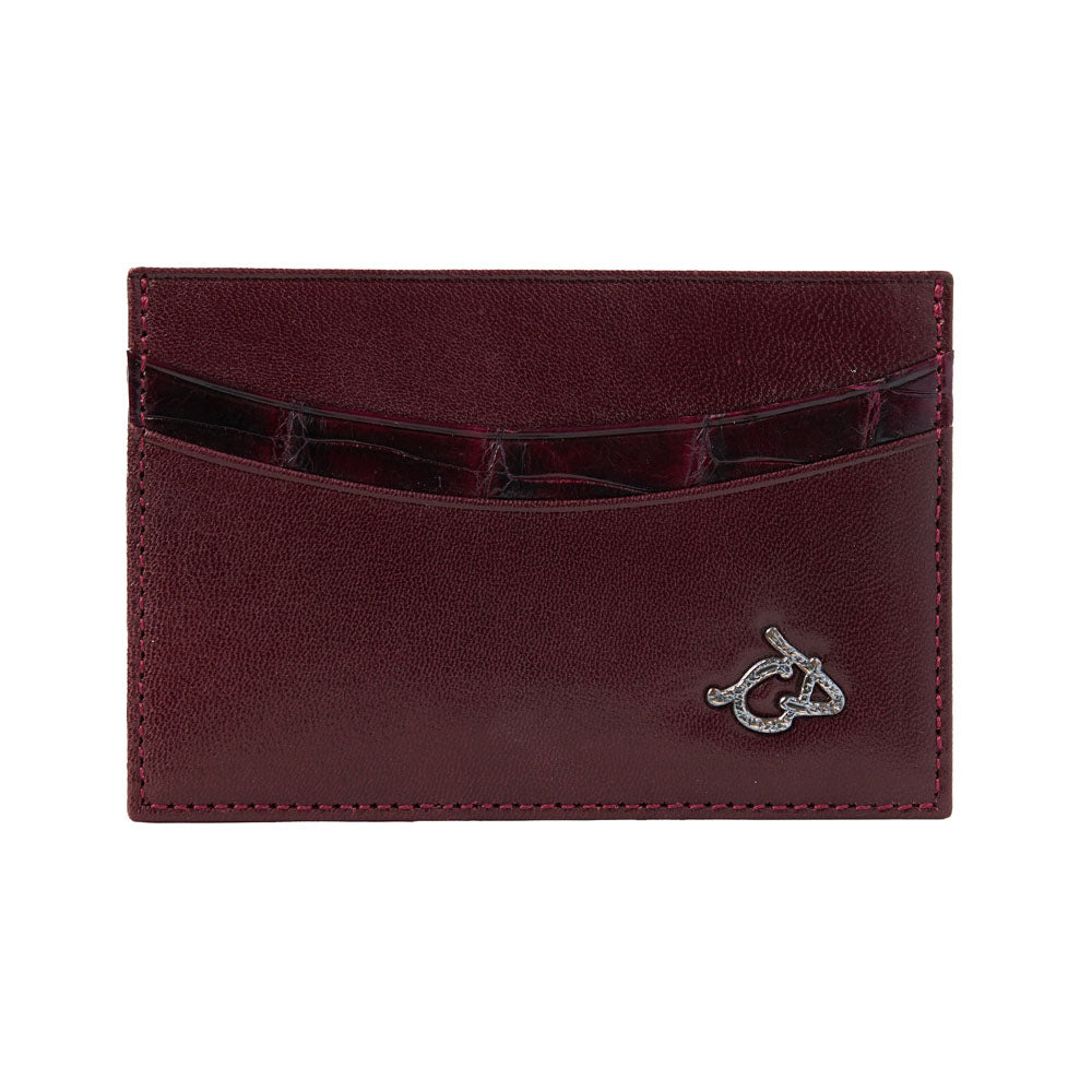 Merlot Crocodile Horizontal Card Holder